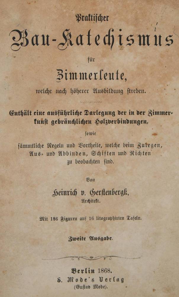 Große Abbildung Nr.1: 138-1867 Gerstenberck,H.v.: (Verschiedene Gebiete - Varia, Bauwesen)
