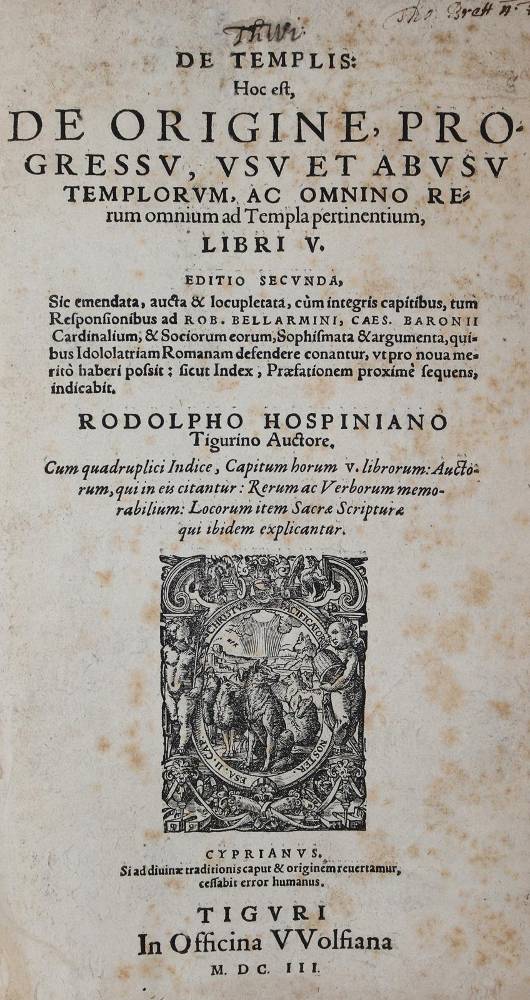 Große Abbildung Nr.1: 138-187 Hospinianus,R. (d.i. R.Wirth).: (Alte Drucke, Handschriften und Theologie)