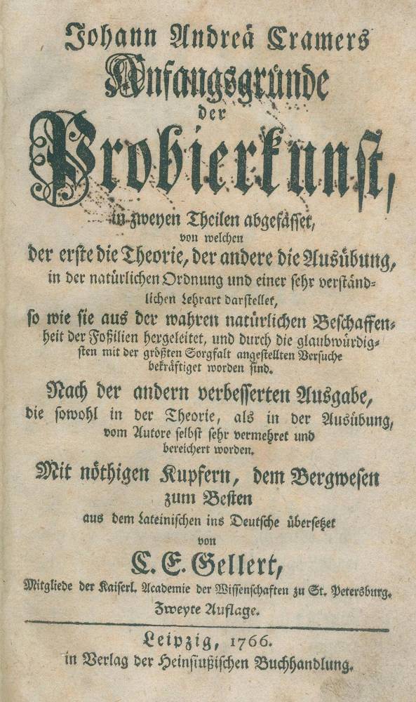 Große Abbildung Nr.1: 138-1874 Cramer,J.A.: (Verschiedene Gebiete - Varia, Bergbau)