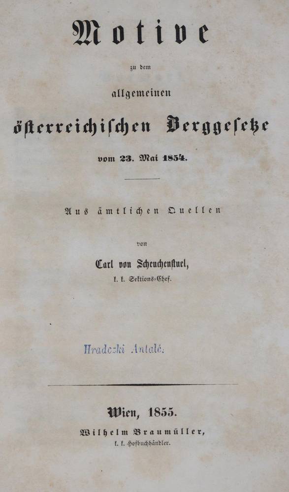 Große Abbildung Nr.1: 138-1881 Scheuchenstuel,C.v.: (Verschiedene Gebiete - Varia, Bergbau, Österreich)