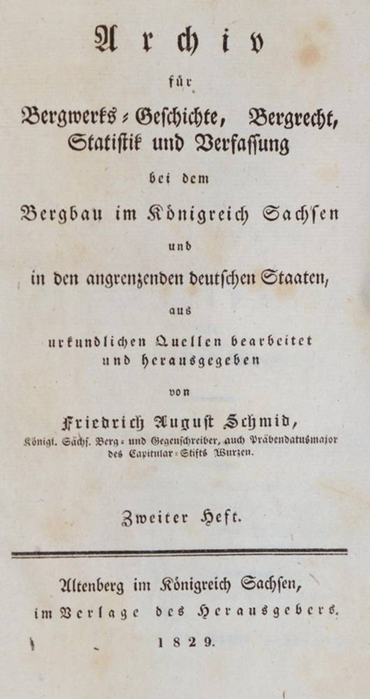 Große Abbildung Nr.1: 138-1883 Schmid,F.A.: (Verschiedene Gebiete - Varia, Bergbau)