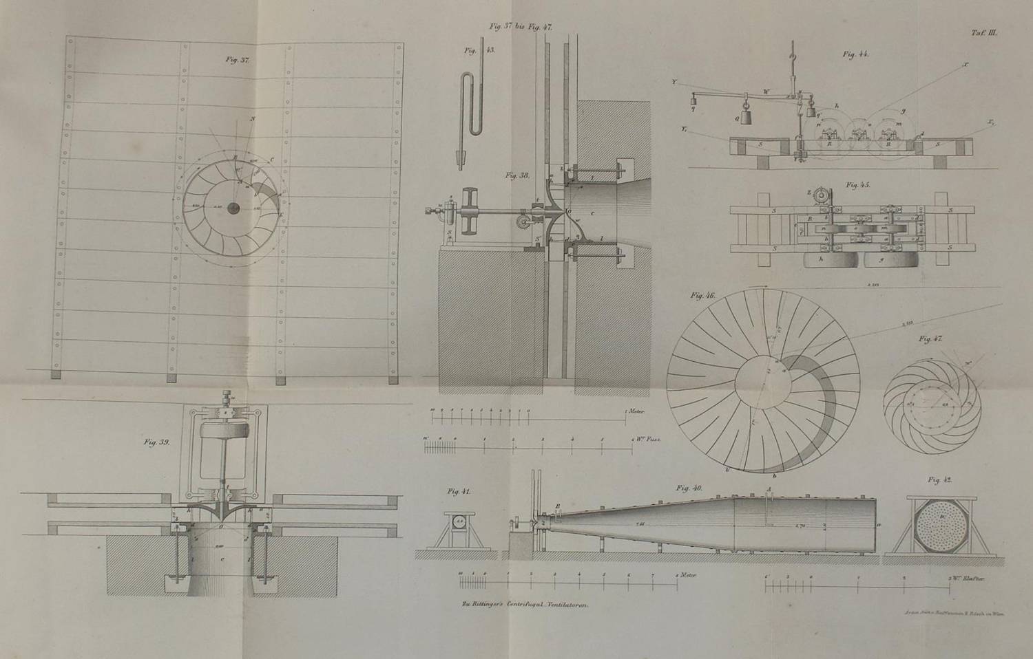 Große Abbildung Nr.1: 138-1886 Rittinger,P.: (Verschiedene Gebiete - Varia, Bergbau, Ventilatoren)