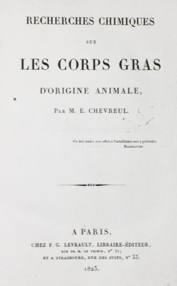 Große Abbildung Nr.1: 138-1899 Chevreul,M.E.: (Verschiedene Gebiete - Varia, Chemie)