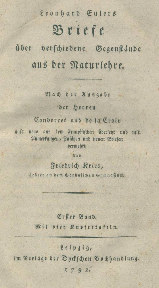 Große Abbildung Nr.1: 138-1923 Euler,L.: (Verschiedene Gebiete - Varia)