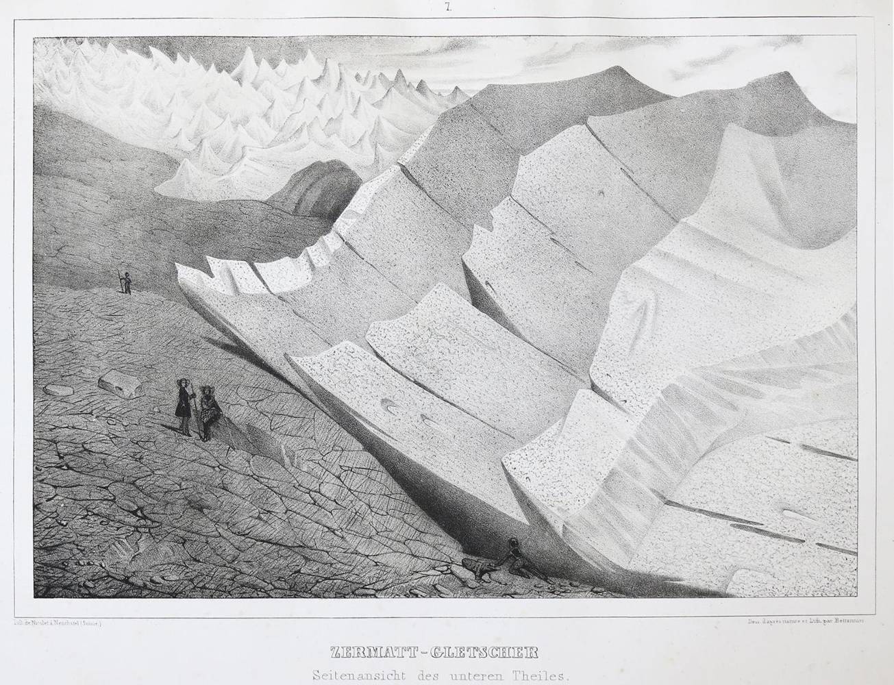 Große Abbildung Nr.1: 138-1936 Agassiz,L.: (Verschiedene Gebiete - Varia, Geologie - Mineralogie u. Paläontologie, Gletscher)