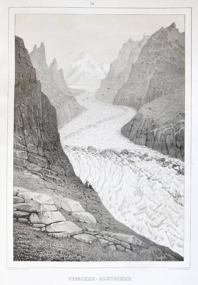 Große Abbildung Nr.2: 138-1936 Agassiz,L.: (Verschiedene Gebiete - Varia, Geologie - Mineralogie u. Paläontologie, Gletscher)