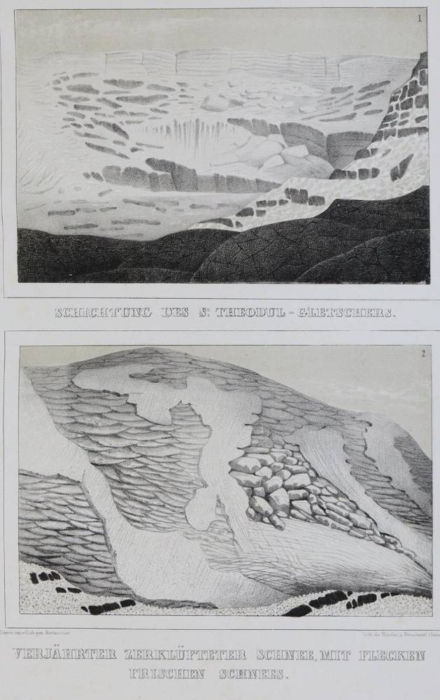 Große Abbildung Nr.7: 138-1936 Agassiz,L.: (Verschiedene Gebiete - Varia, Geologie - Mineralogie u. Paläontologie, Gletscher)
