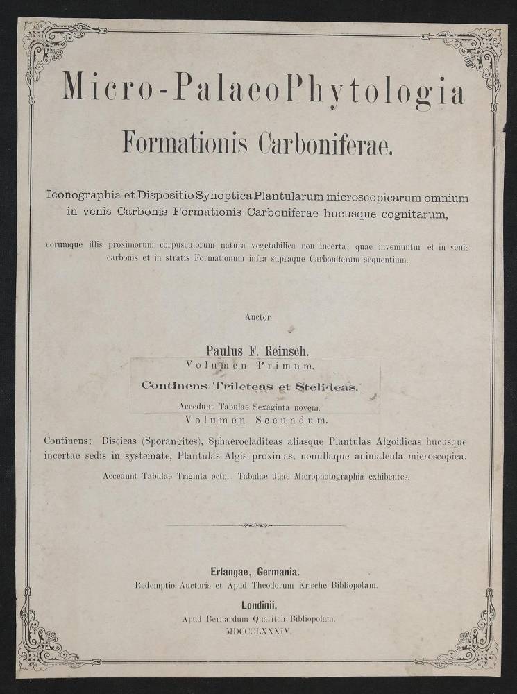 Große Abbildung Nr.21: 138-1944 Reinsch,P.F.: (Verschiedene Gebiete - Varia, Geologie - Mineralogie u. Paläontologie)