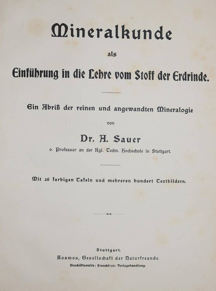 Große Abbildung Nr.1: 138-1948 Sammlung: (Verschiedene Gebiete - Varia, Geologie - Mineralogie u. Paläontologie)