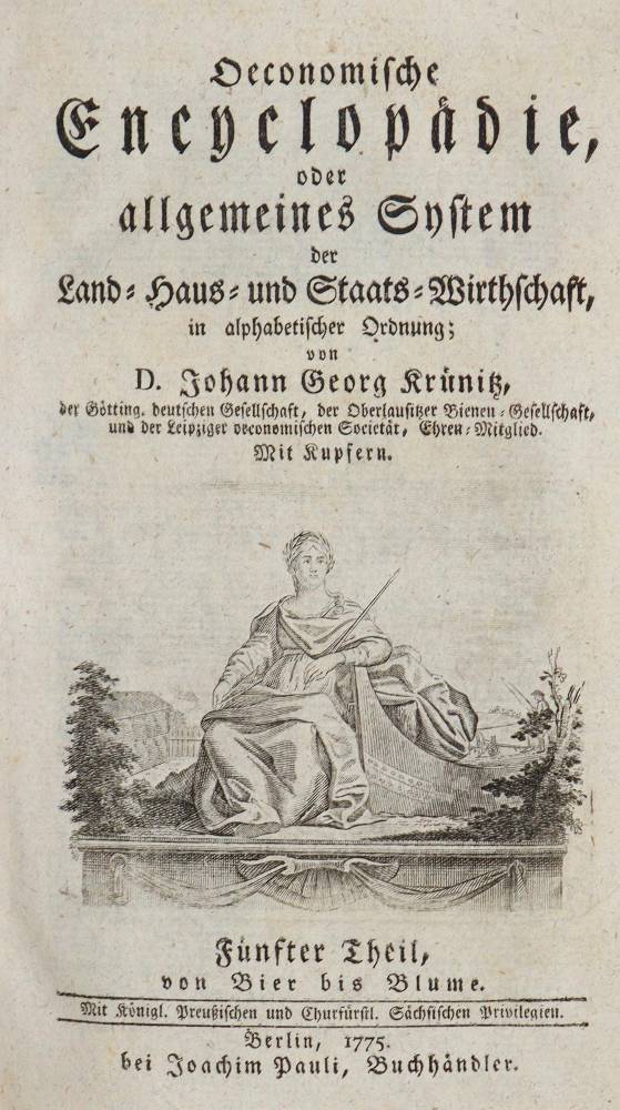 Große Abbildung Nr.1: 138-1978 Krünitz,J.G.: (Verschiedene Gebiete - Varia)
