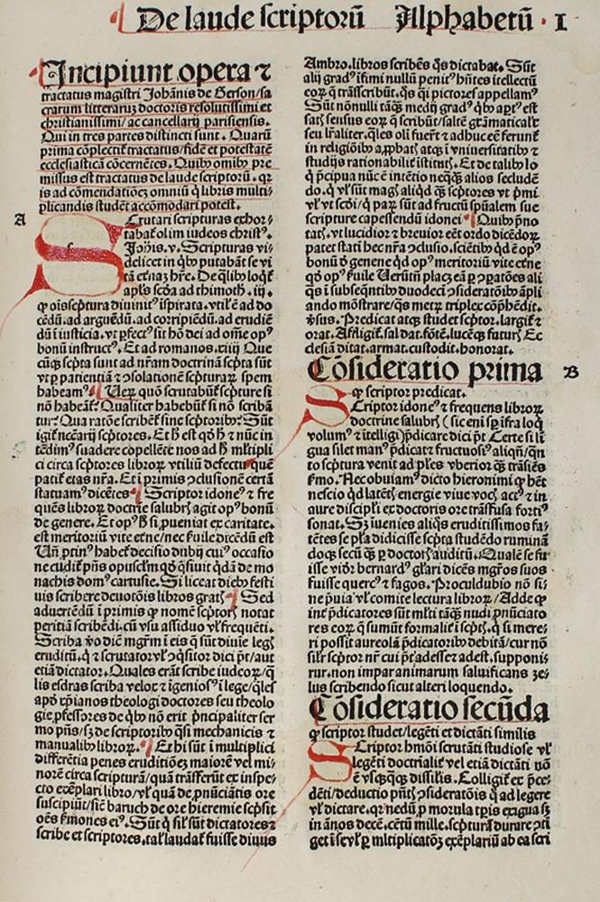Große Abbildung Nr.1: 138-198 (Gerson,J.: (Inkunabeln)