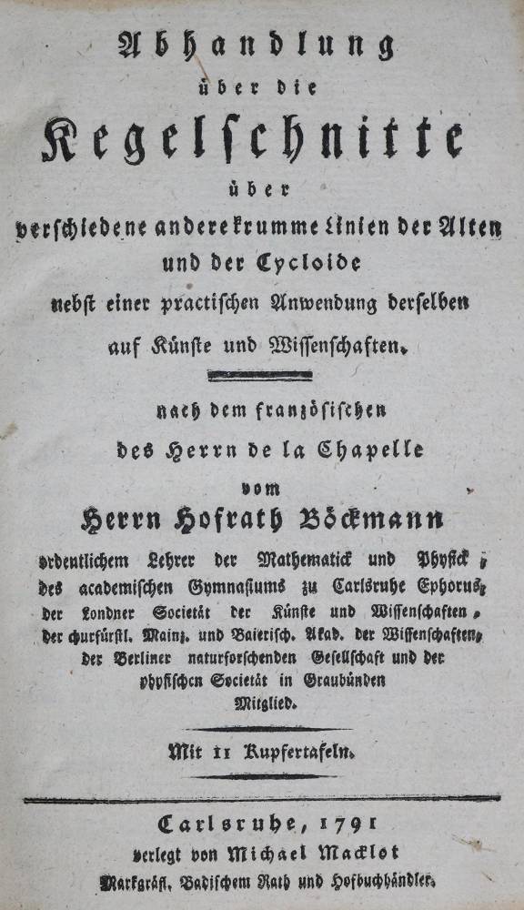 Große Abbildung Nr.1: 138-1987 Chapelle (Jean-Baptiste) de La.: (Verschiedene Gebiete - Varia, Mathematik)