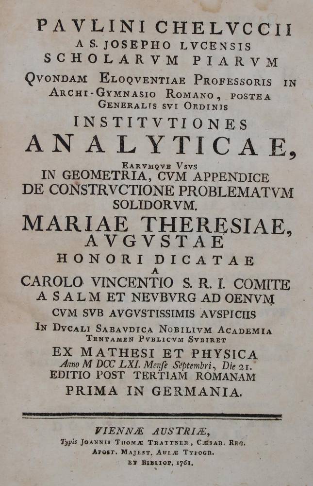 Große Abbildung Nr.1: 138-1988 Chelucci,P.: (Verschiedene Gebiete - Varia, Mathematik)