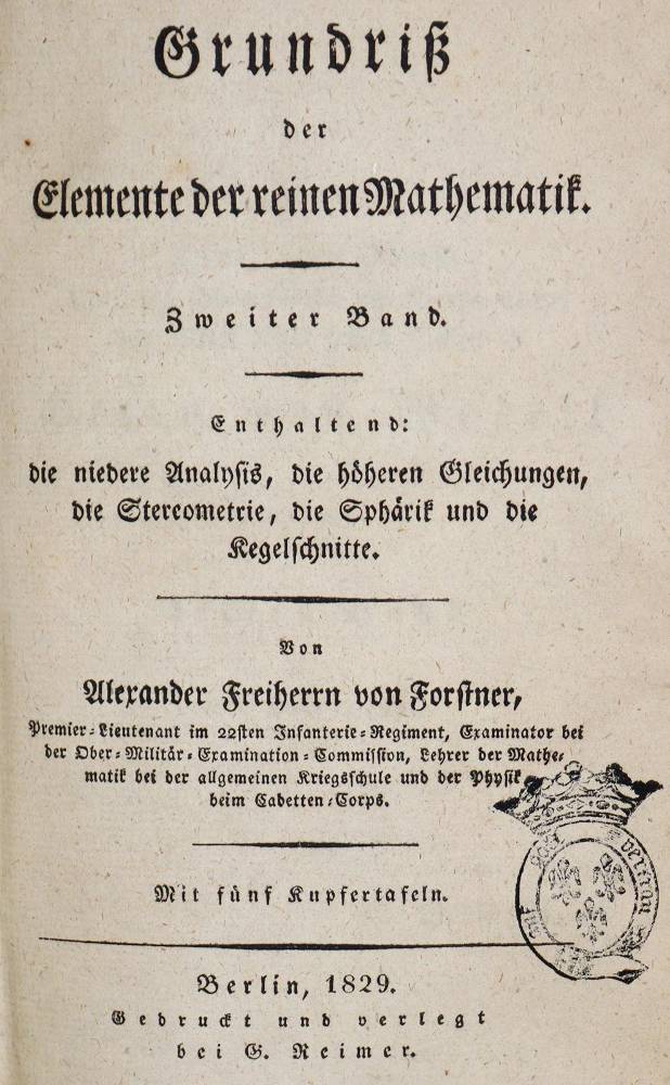 Große Abbildung Nr.1: 138-1994 Fortunatus a Brixia,P.F.: (Verschiedene Gebiete - Varia, Mathematik)