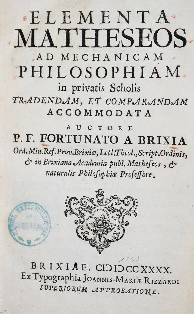 Große Abbildung Nr.3: 138-1994 Fortunatus a Brixia,P.F.: (Verschiedene Gebiete - Varia, Mathematik)
