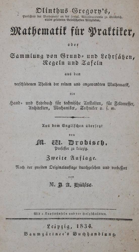Große Abbildung Nr.1: 138-1995 Gregory,O.: (Verschiedene Gebiete - Varia, Mathematik)