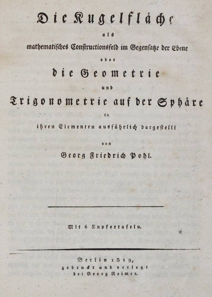 Große Abbildung Nr.1: 138-2006 Pohl,G.F.: (Verschiedene Gebiete - Varia, Mathematik)