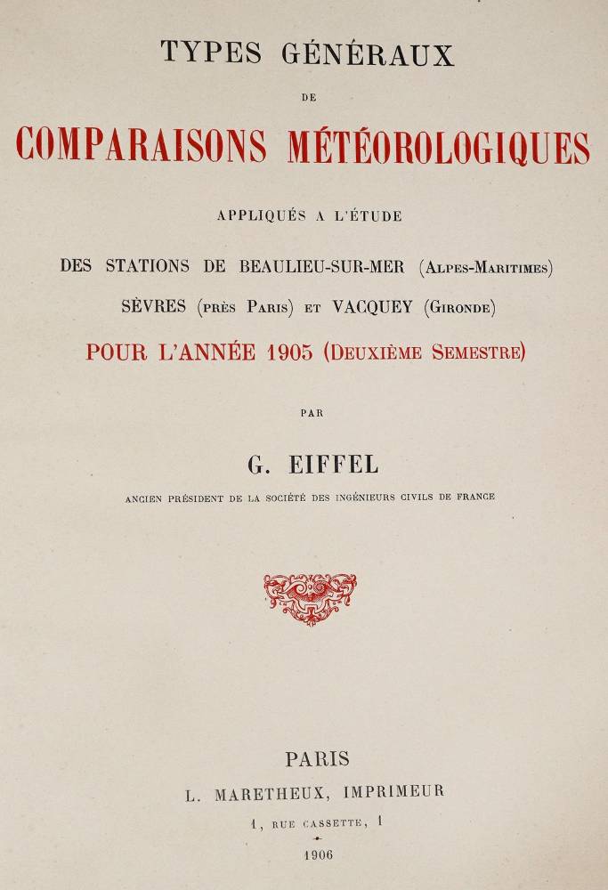 Große Abbildung Nr.1: 138-2022 Eiffel,G.: (Verschiedene Gebiete - Varia, Meteorologie)