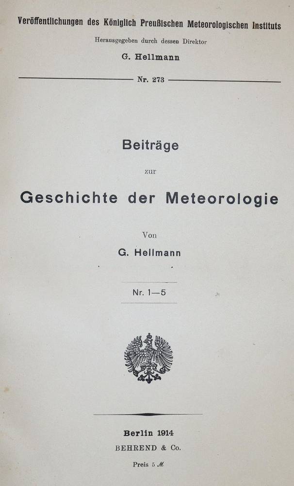 Große Abbildung Nr.2: 138-2024 Hellmann,G.: (Verschiedene Gebiete - Varia, Meteorologie)