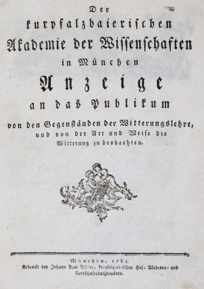Große Abbildung Nr.1: 138-2025 Kurpfalzbaierischen Akademie, Der,: (Verschiedene Gebiete - Varia, Meteorologie)