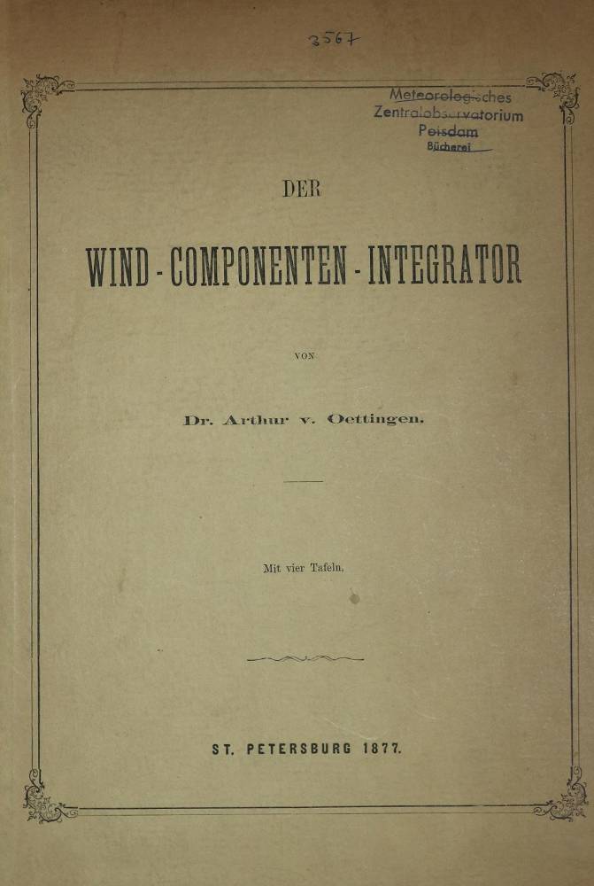 Große Abbildung Nr.1: 138-2027 Oettingen,A.v.: (Verschiedene Gebiete - Varia, Meteorologie)