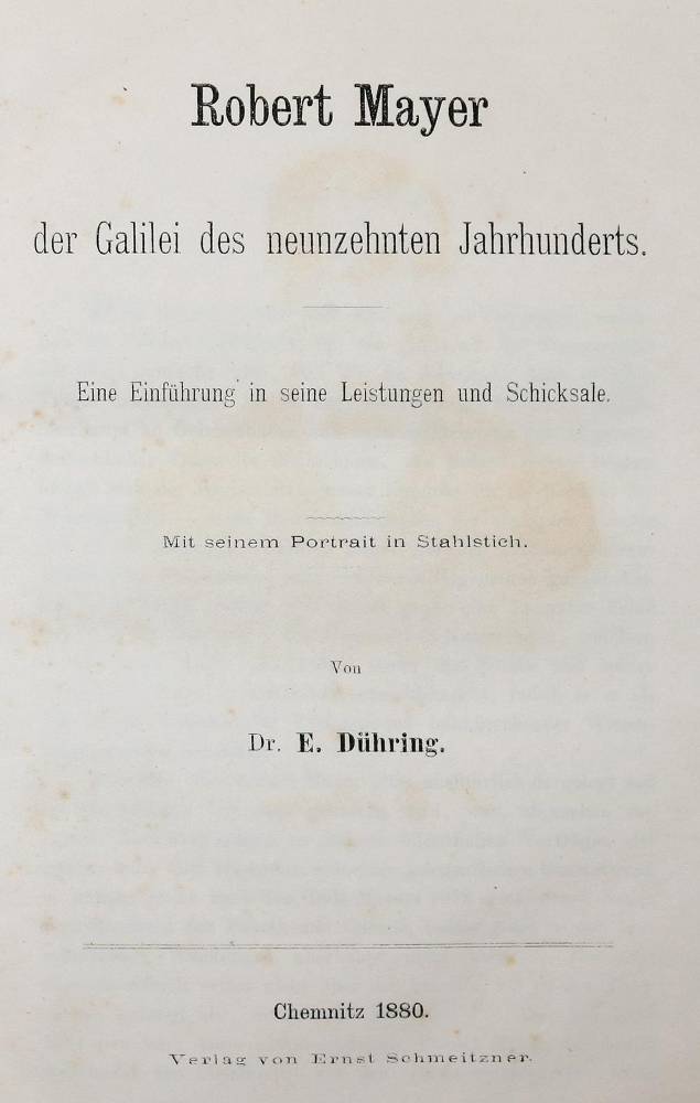 Große Abbildung Nr.2: 138-2045 Dühring,E.: (Verschiedene Gebiete - Varia, Physik, Wärmelehre)