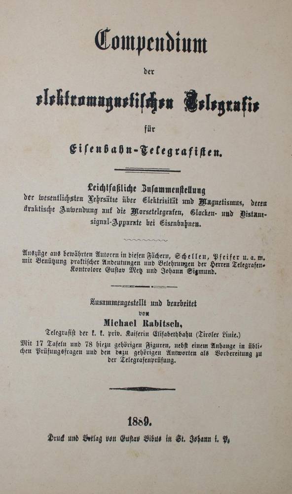 Große Abbildung Nr.1: 138-2065 Rabitsch,M.: (Verschiedene Gebiete - Varia, Telegraphie - Telephonie)