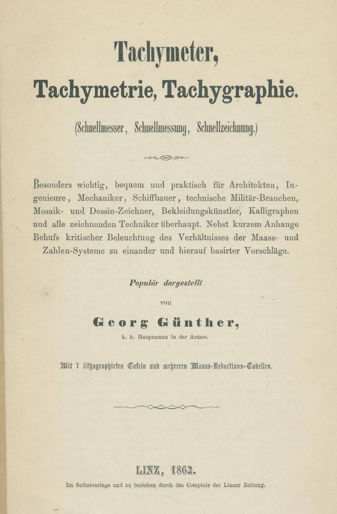 Große Abbildung Nr.1: 138-2074 Günther,G.: (Verschiedene Gebiete - Varia, Vermessungswesen)