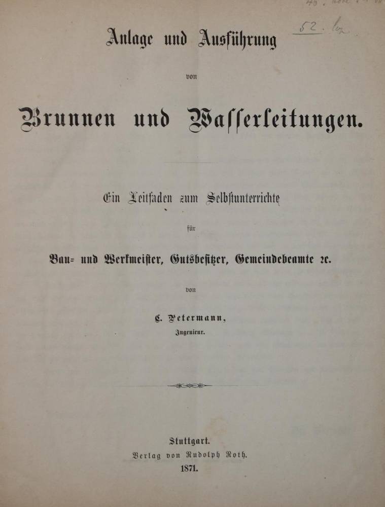 Große Abbildung Nr.1: 138-2082 Petermann,C.: (Verschiedene Gebiete - Varia, Wasserbau)