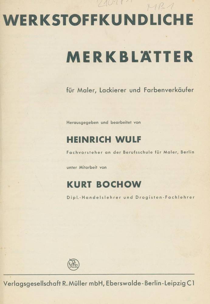Große Abbildung Nr.1: 138-2090 Wulf,H. (Hrsg.).: (Verschiedene Gebiete - Varia)
