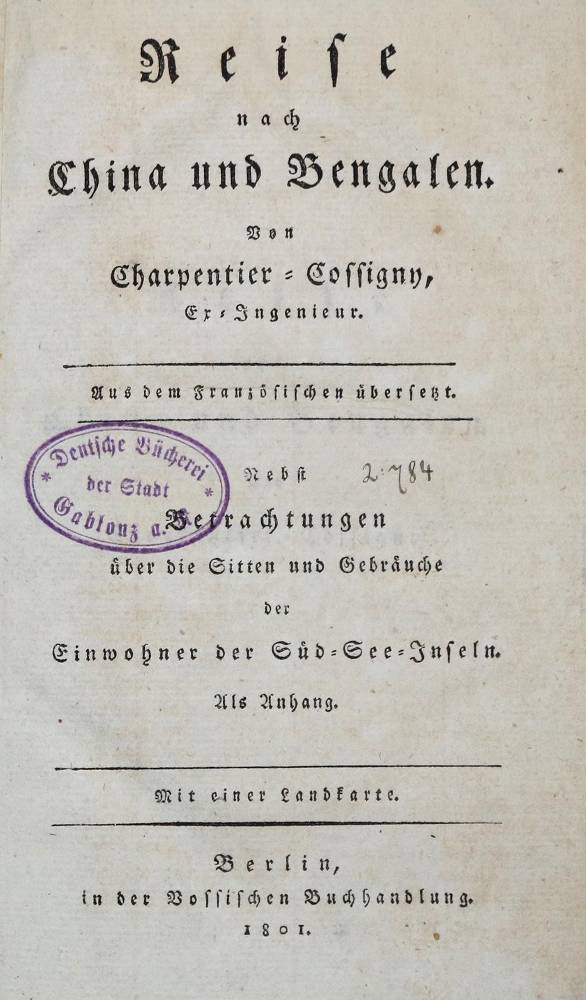 Große Abbildung Nr.1: 138-2155 Charpentier-Cossigny,(J.F.).: (Asien)