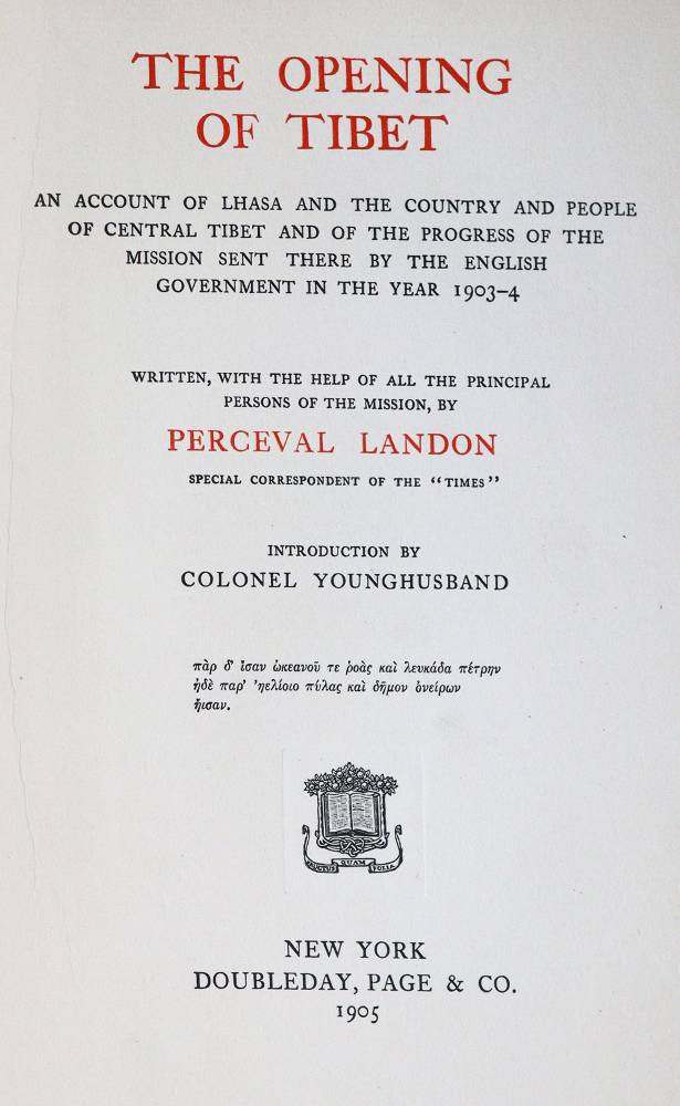 Große Abbildung Nr.1: 138-2212 Landon,P.: (Asien, Tibet)
