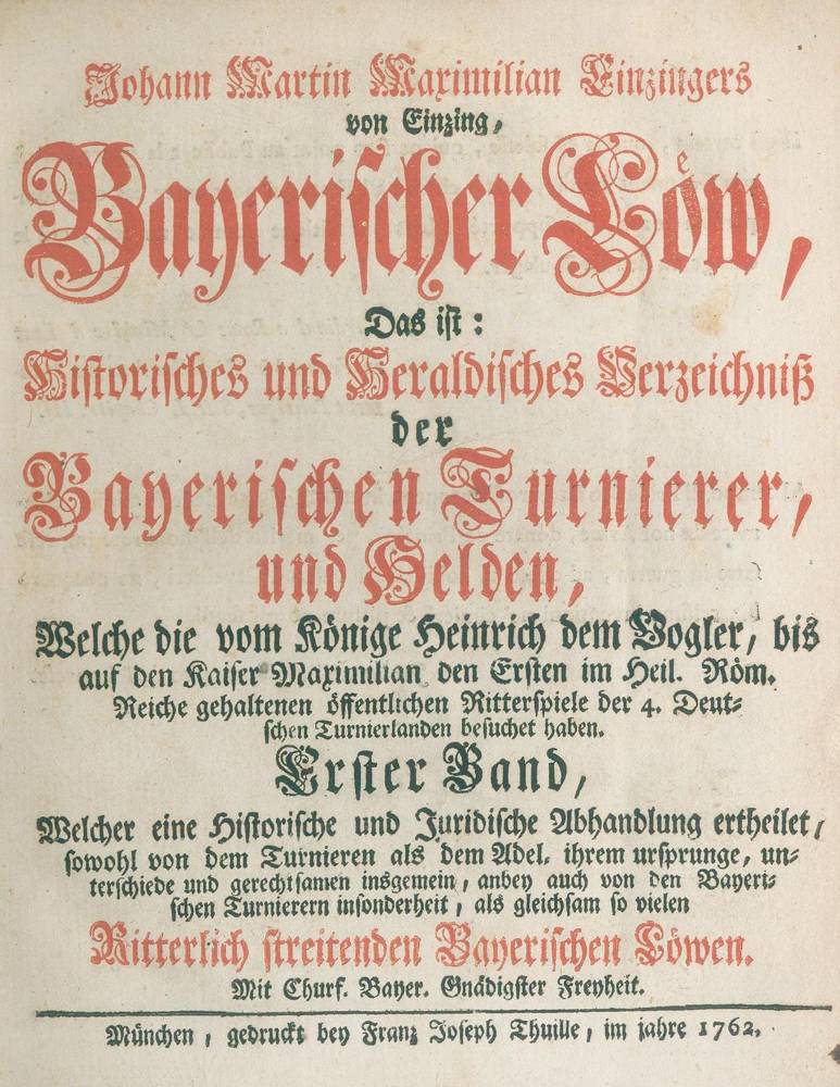 Große Abbildung Nr.1: 138-2233 Einzinger von Einzing,J.M.M.: (Deutschland, Bayern)