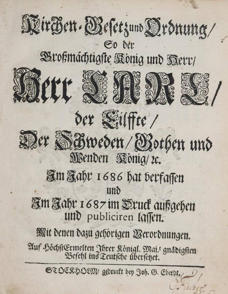 Große Abbildung Nr.1: 138-224 Kirchen-Gesetz: (Alte Drucke, Handschriften und Theologie)