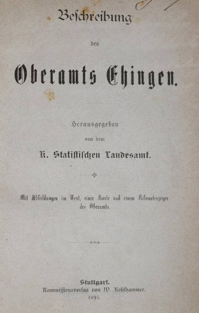 Große Abbildung Nr.1: 138-2258 Beschreibung des Oberamts: (Deutschland, Ehingen)