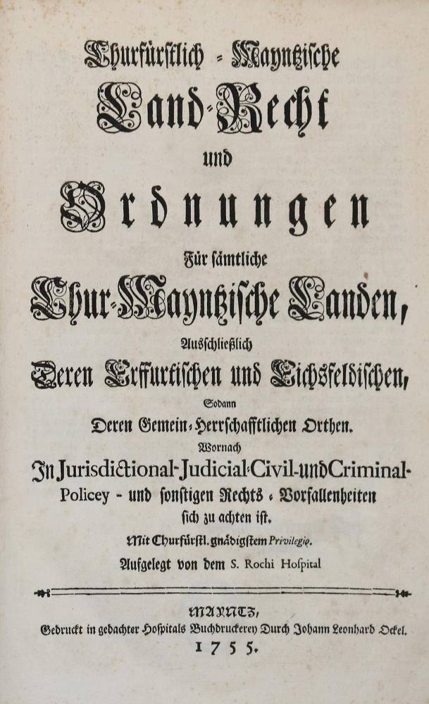 Große Abbildung Nr.1: 138-2298 Churfürstlich-Mayntzische: (Deutschland, Mainz)
