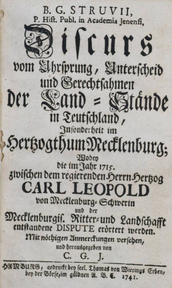 Große Abbildung Nr.1: 138-2305 Struve,B.G.: (Deutschland, Mecklenburg)