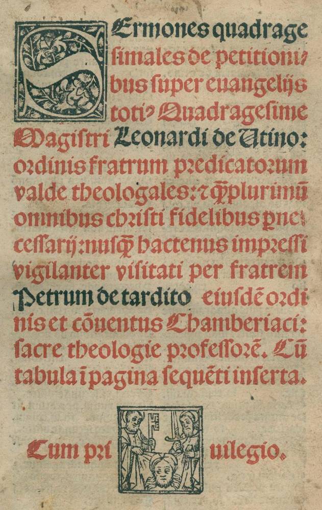 Große Abbildung Nr.1: 138-233 Leonardus de Utino.: (Alte Drucke, Handschriften und Theologie)