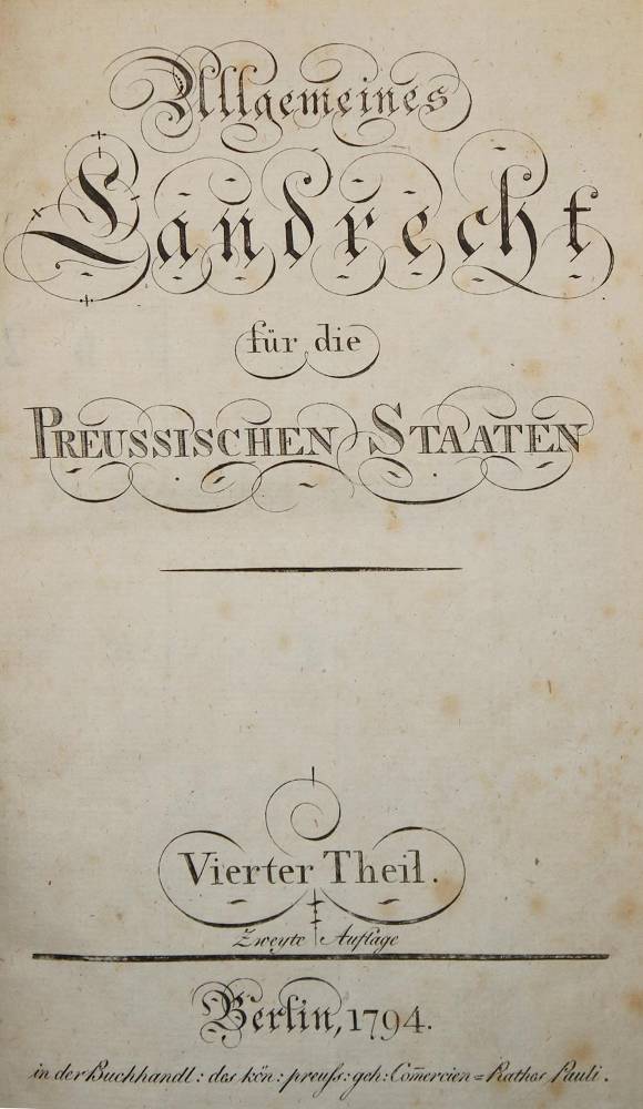Große Abbildung Nr.1: 138-2332 Allgemeines Landrecht: (Deutschland, Preussen)