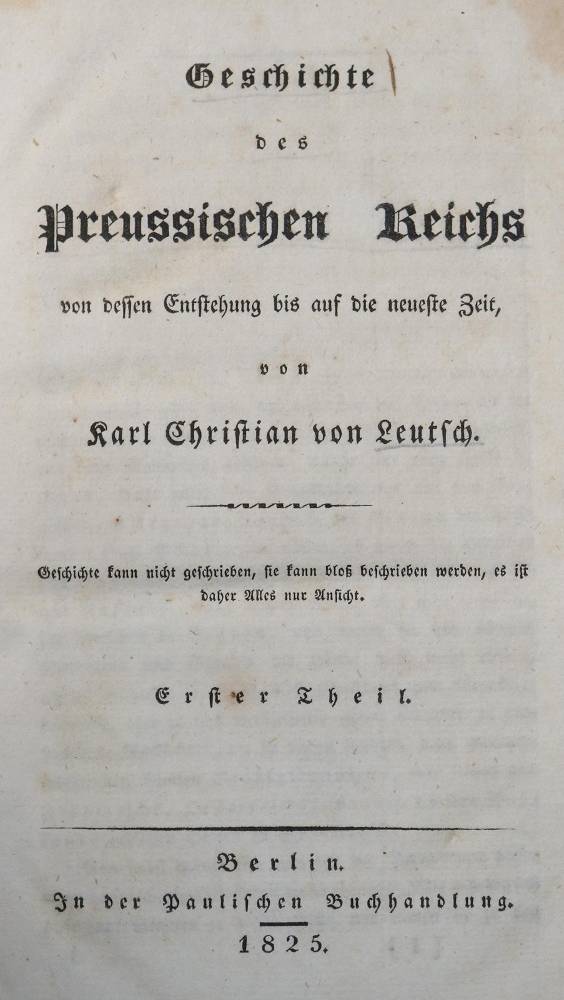Große Abbildung Nr.1: 138-2336 Leutsch,K.C.v.: (Deutschland, Preussen)