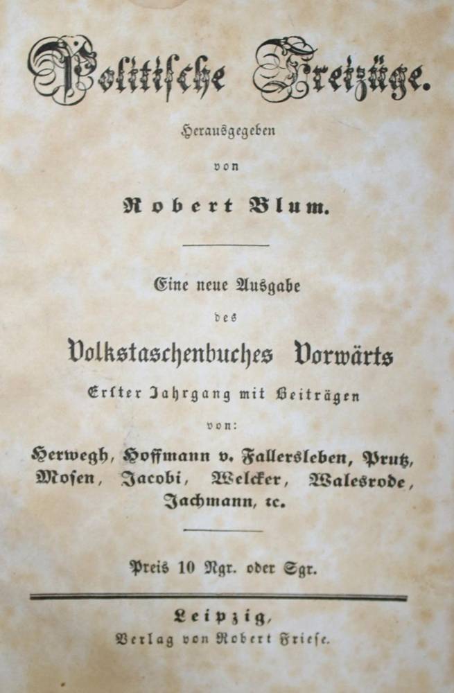 Große Abbildung Nr.1: 138-2340 Blum,R. (Hrsg.).: (Deutschland, Revolution 1848/49 - Vormärz - Politik)