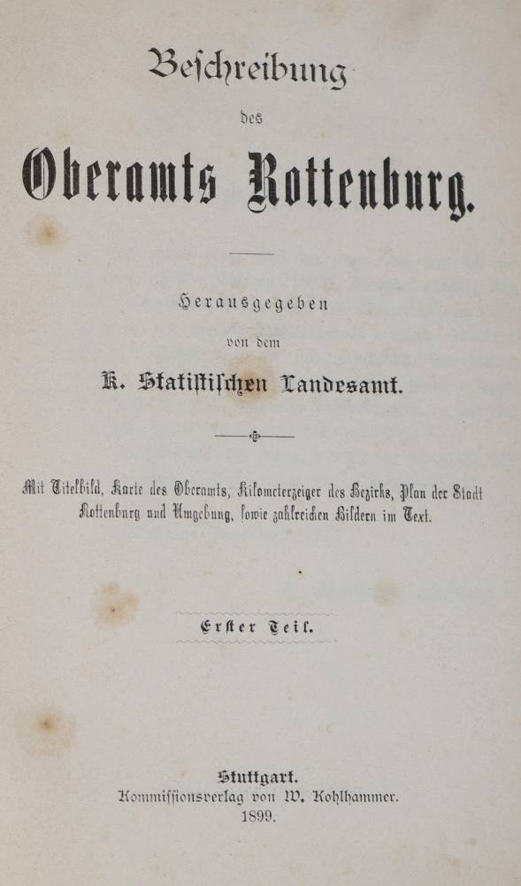 Große Abbildung Nr.1: 138-2350 Beschreibung des Oberamts: (Deutschland, Rottenburg)