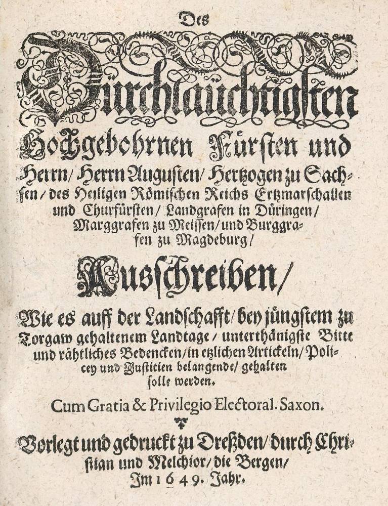 Große Abbildung Nr.1: 138-2354 Des Dürchlaüchtigsten...: (Deutschland, Sachsen)