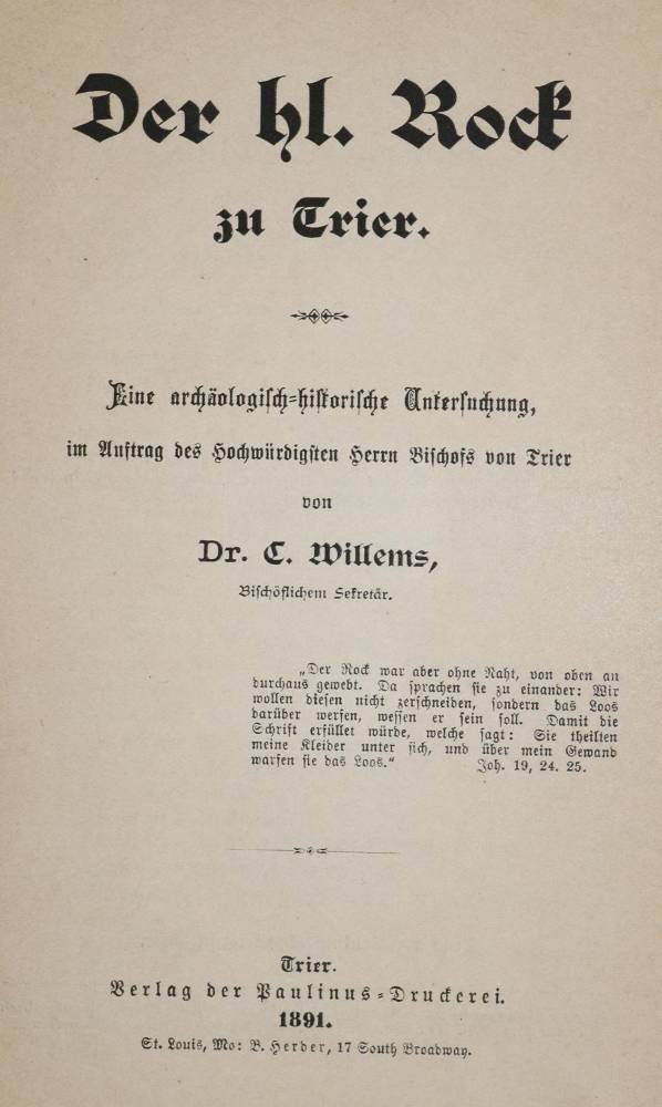 Große Abbildung Nr.1: 138-2379 Heiliger Rock zu Trier.: (Deutschland, Trier)