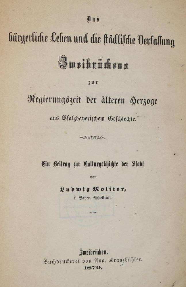 Große Abbildung Nr.1: 138-2396 Molitor,L.: (Deutschland, Zweibrücken)