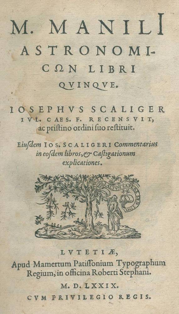Große Abbildung Nr.1: 138-246 Manilius,M.: (Alte Drucke, Handschriften und Theologie)