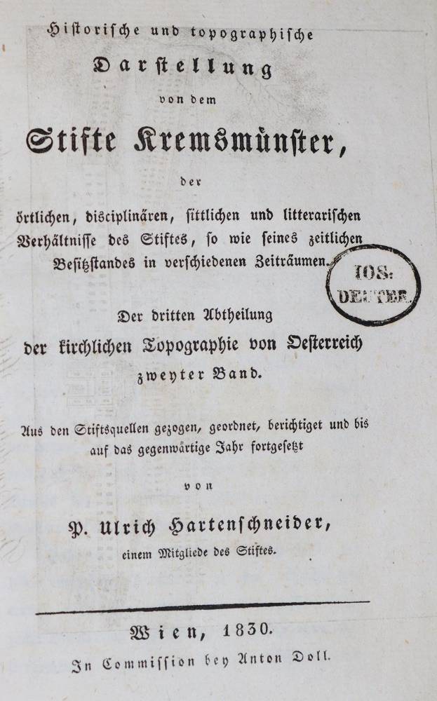 Große Abbildung Nr.1: 138-2487 Hartenschneider,U.: (Österreich, Kremsmünster)