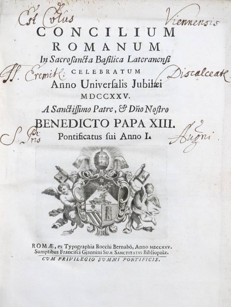 Große Abbildung Nr.2: 138-25 Benedict XIII.: (Alte Drucke, Handschriften und Theologie)