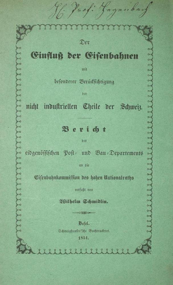 Große Abbildung Nr.1: 138-2519 Schmidlin,W.: (Schweiz, Eisenbahn)