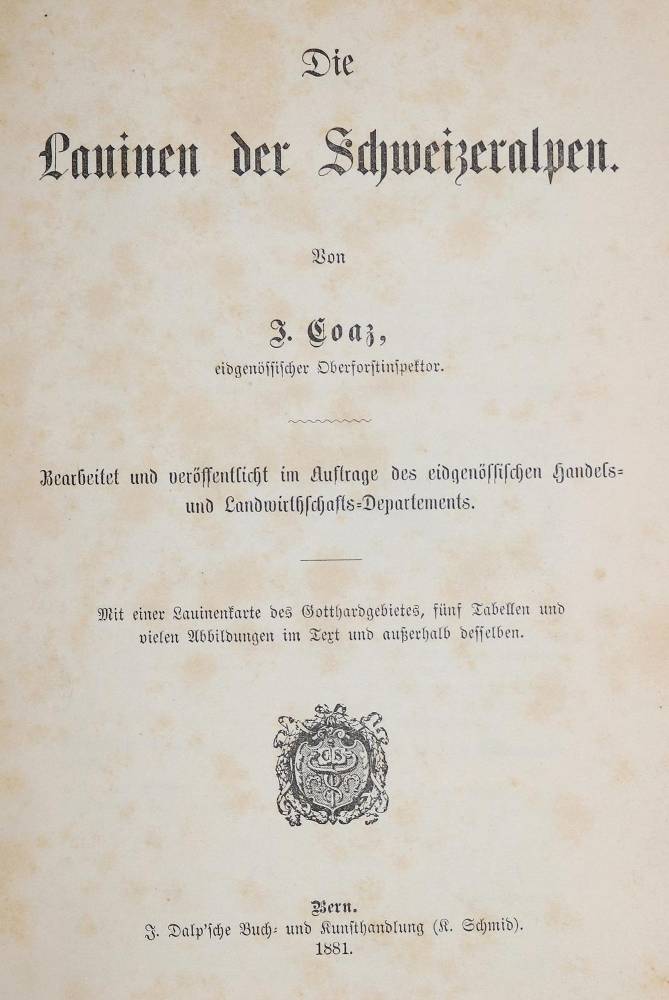 Große Abbildung Nr.2: 138-2542 Coaz,J.W.F.: (Verschiedene Länder - Geschichte, Alpen und Alpinismus)